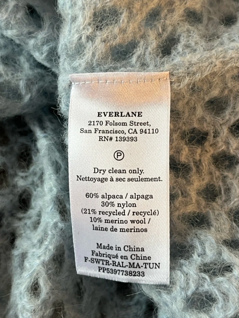 Everlane x Marques Almeida Blue Open-Knit Sweater